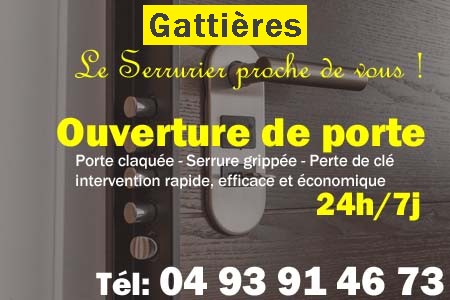 Ouverture de porte Gattières - Porte claquée Gattières - Porte fermée Gattières - serrure bloquée Gattières - serrure grippée Gattières