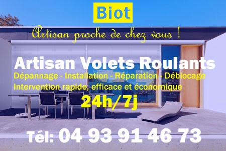 volet roulant Biot - volets Biot - volet Biot - entretien, Pose en neuf, pose en rénovation, motorisation, dépannage, déblocage, remplacement, réparation, automatisation de volet roulant à Biot