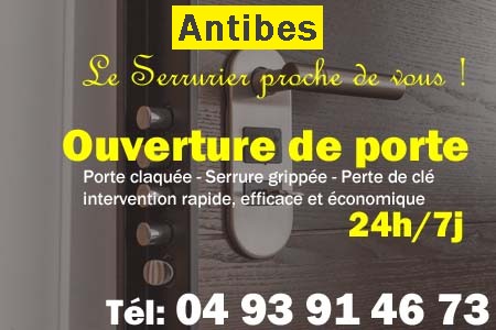 Ouverture de porte Antibes - Porte claquée Antibes - Porte fermée Antibes - serrure bloquée Antibes - serrure grippée Antibes