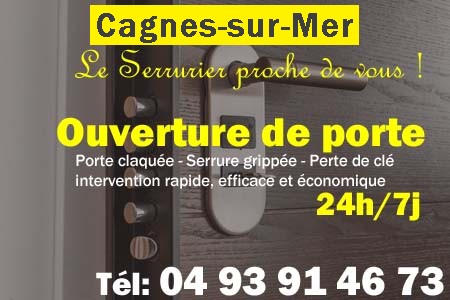 Ouverture de porte Cagnes-sur-Mer - Porte claquée Cagnes-sur-Mer - Porte fermée Cagnes-sur-Mer - serrure bloquée Cagnes-sur-Mer - serrure grippée Cagnes-sur-Mer