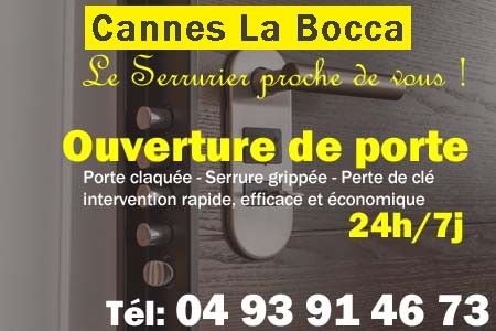 Ouverture de porte Cannes La Bocca - Porte claquée Cannes La Bocca - Porte fermée Cannes La Bocca - serrure bloquée Cannes La Bocca - serrure grippée Cannes La Bocca