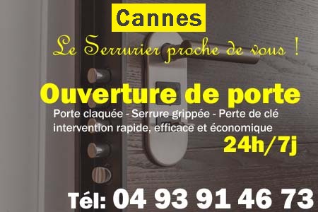 Ouverture de porte Cannes - Porte claquée Cannes - Porte fermée Cannes - serrure bloquée Cannes - serrure grippée Cannes