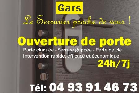 Ouverture de porte Gars - Porte claquée Gars - Porte fermée Gars - serrure bloquée Gars - serrure grippée Gars