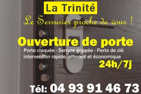 Ouverture de porte La Trinité - Porte claquée La Trinité - Porte fermée La Trinité - serrure bloquée La Trinité - serrure grippée La Trinité