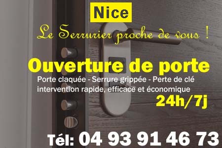 Ouverture de porte Nice - Porte claquée Nice - Porte fermée Nice - serrure bloquée Nice - serrure grippée Nice