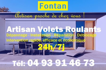 volet roulant Fontan - volets Fontan - volet Fontan - entretien, Pose en neuf, pose en rénovation, motorisation, dépannage, déblocage, remplacement, réparation, automatisation de volet roulant à Fontan